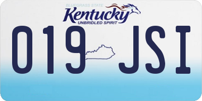 KY license plate 019JSI