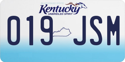 KY license plate 019JSM