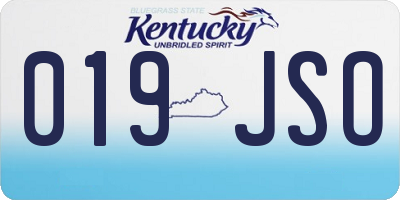 KY license plate 019JSO