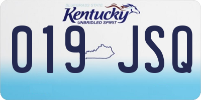 KY license plate 019JSQ