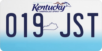 KY license plate 019JST