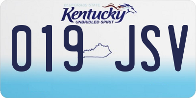 KY license plate 019JSV