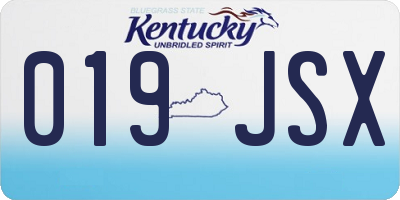 KY license plate 019JSX