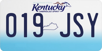 KY license plate 019JSY