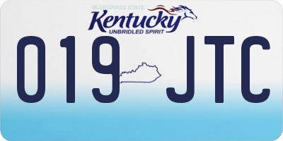 KY license plate 019JTC