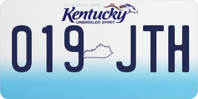 KY license plate 019JTH
