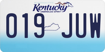 KY license plate 019JUW