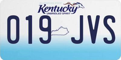 KY license plate 019JVS
