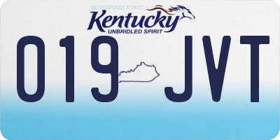 KY license plate 019JVT