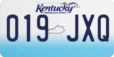 KY license plate 019JXQ