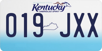 KY license plate 019JXX