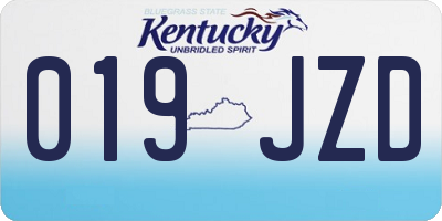 KY license plate 019JZD