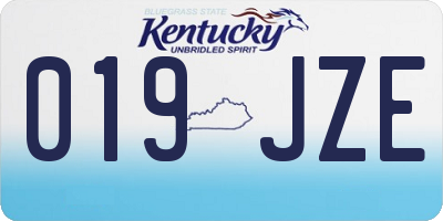 KY license plate 019JZE