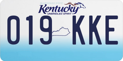 KY license plate 019KKE