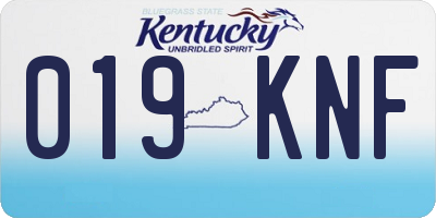 KY license plate 019KNF