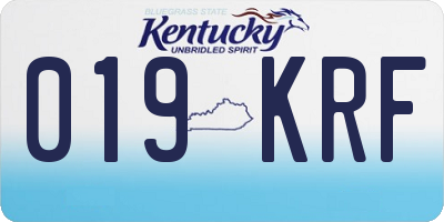 KY license plate 019KRF