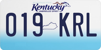 KY license plate 019KRL