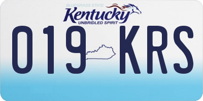 KY license plate 019KRS