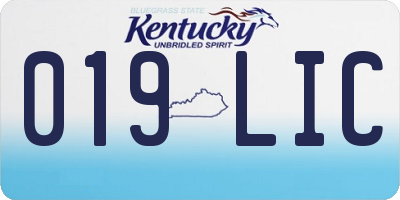 KY license plate 019LIC