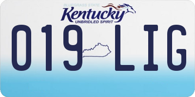 KY license plate 019LIG
