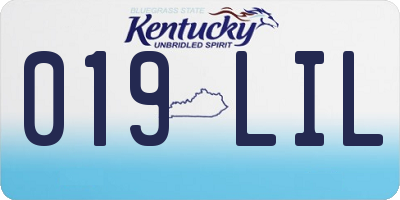 KY license plate 019LIL
