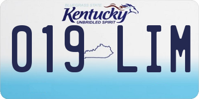KY license plate 019LIM