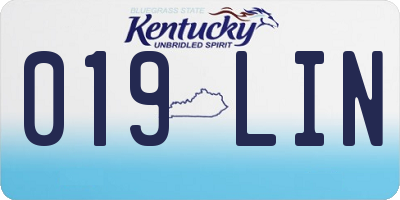 KY license plate 019LIN