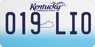 KY license plate 019LIO