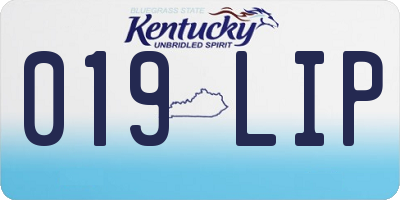 KY license plate 019LIP