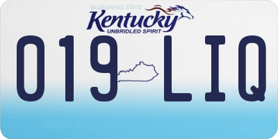 KY license plate 019LIQ