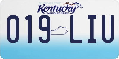 KY license plate 019LIU
