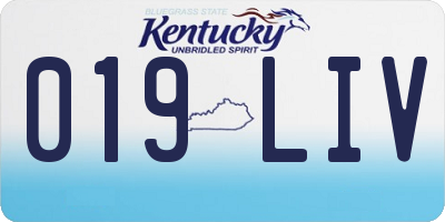 KY license plate 019LIV