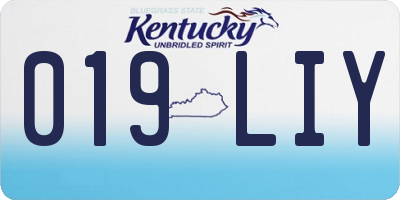 KY license plate 019LIY