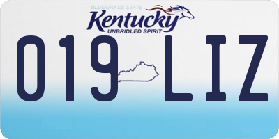 KY license plate 019LIZ