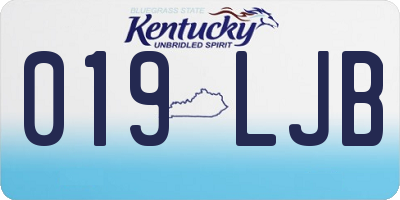 KY license plate 019LJB
