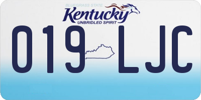 KY license plate 019LJC