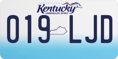 KY license plate 019LJD