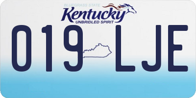 KY license plate 019LJE