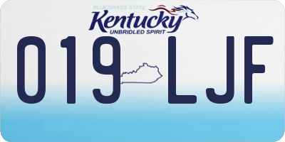 KY license plate 019LJF