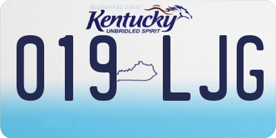 KY license plate 019LJG