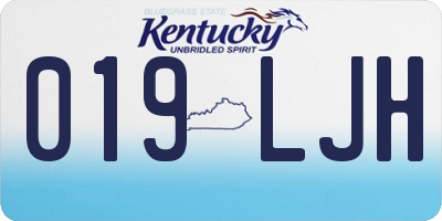 KY license plate 019LJH