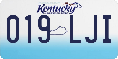 KY license plate 019LJI
