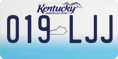 KY license plate 019LJJ