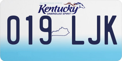 KY license plate 019LJK