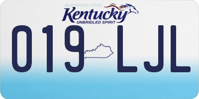 KY license plate 019LJL
