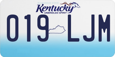 KY license plate 019LJM
