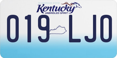 KY license plate 019LJO