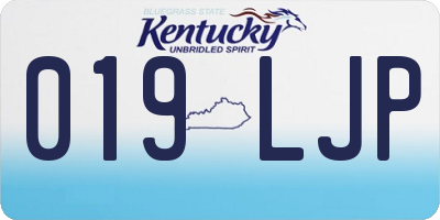 KY license plate 019LJP