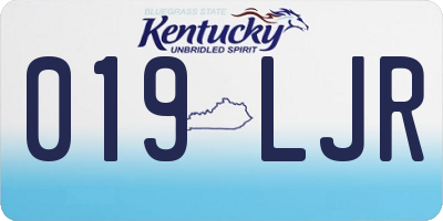 KY license plate 019LJR