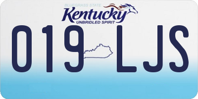 KY license plate 019LJS
